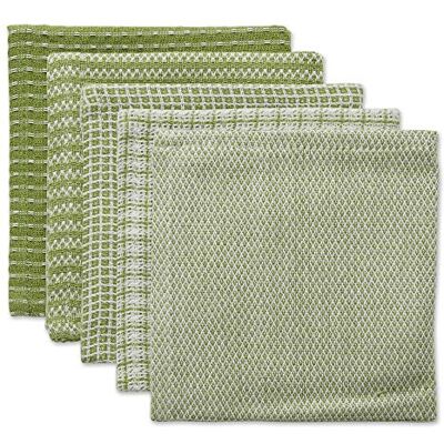DII Everyday Kitchen Collection Set van 5 verschillende doekjes, 30,5 x 30,5 cm, antiek groen DII Everyday Kitchen Collection Set van 5 verschillende doekjes, 30,5 x 30,5 cm, antiek groen