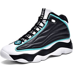 EmpressStride Hoge basketbalschoenen voor mannen en vrouwen, blauwgroene accenten, ademende sportschoenen met veters voor hardlopen, sportschool, antislip golfzool, sportstijl, Zwart, 41 EU 41 EU EmpressStride Hoge basketbalschoenen voor mannen en vrouwen, blauwgroene accenten, ademende sportschoenen met veters voor hardlopen, sportschool, antislip golfzool, sportstijl, Zwart, 41 EU 41 EU