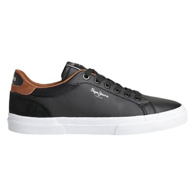 Pepe Jeans London Kenton Court M herensneakers, regular fit, leer, gewassen blauw 43 EU Pepe Jeans London Kenton Court M herensneakers, regular fit, leer, gewassen blauw 43 EU