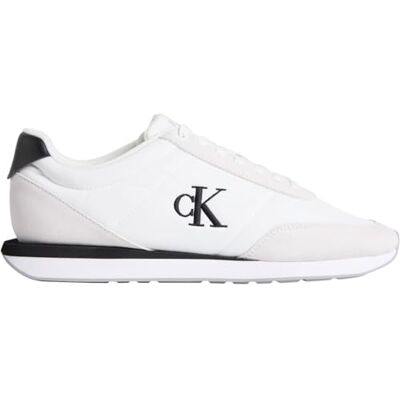 Calvin Klein Retro Runner Ess Mix Mat Ym0ym01361 Lage sneakers voor heren, wit, zwart, 43,5 EU 43.5 EU Calvin Klein Retro Runner Ess Mix Mat Ym0ym01361 Lage sneakers voor heren, wit, zwart, 43,5 EU 43.5 EU