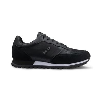 Boss Parkour-L Runn sneakers voor heren van materiaalmix met kunstleren afwerking, zwart 001, 43 EU 43 EU Boss Parkour-L Runn sneakers voor heren van materiaalmix met kunstleren afwerking, zwart 001, 43 EU 43 EU