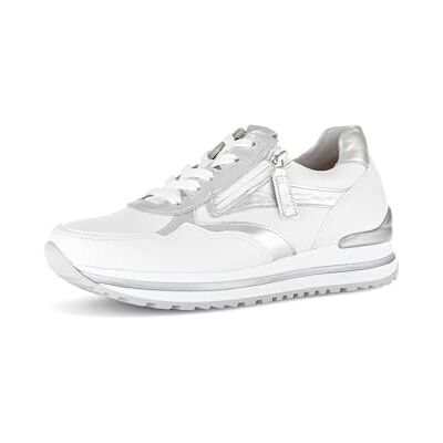 Gabor Damessneakers, lage sneakers, comfortabel, extra breed (H), zilverwit 51, 40.5 EU Large 40 EU Large Gabor Damessneakers, lage sneakers, comfortabel, extra breed (H), zilverwit 51, 40.5 EU Large 40 EU Large