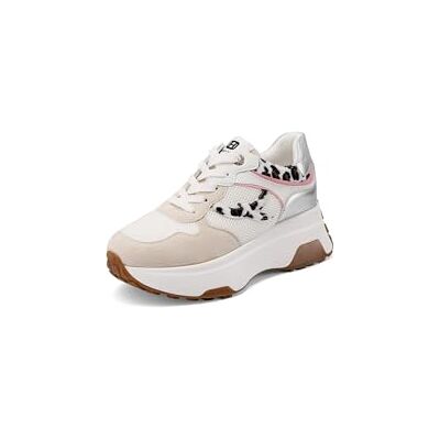 QUEEN HELENA Platform damessneakers met compensatie X34-29, Beige, 41 EU 41 EU QUEEN HELENA Platform damessneakers met compensatie X34-29, Beige, 41 EU 41 EU