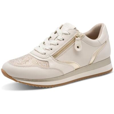 Jana Damessneakers, plat, met ritssluiting, veganistisch, sneakers voor dames, Beige glitter, 36 EU 36 EU Jana Damessneakers, plat, met ritssluiting, veganistisch, sneakers voor dames, Beige glitter, 36 EU 36 EU
