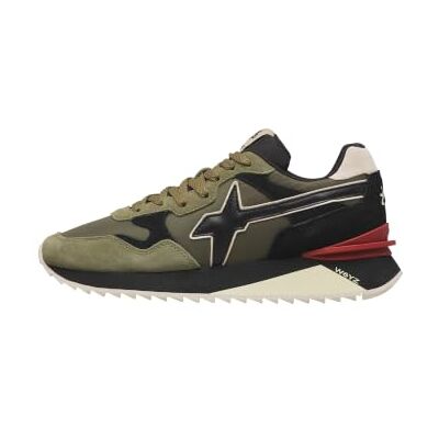 w6yz Sneakers en daim et tissu, Kaki-Beige-Noir 43 43 EU Étroit w6yz Sneakers en daim et tissu, Kaki-Beige-Noir 43 43 EU Étroit