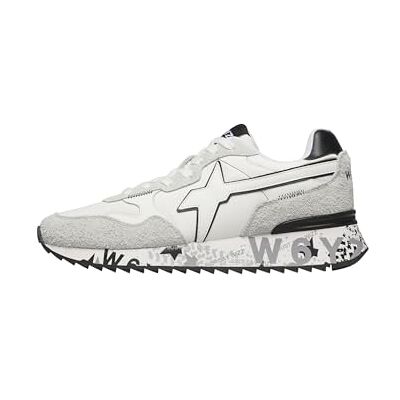 w6yz Sneakers van technische stof en suède, wit-zwart, 46 EU nauwe pasvorm 46 EU nauwe pasvorm w6yz Sneakers van technische stof en suède, wit-zwart, 46 EU nauwe pasvorm 46 EU nauwe pasvorm