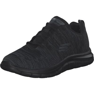 Skechers Track Front Runner Lace-Up Sneakers voor heren, Oxford-stof, Zwart gebreid, zwarte rand 43 EU Skechers Track Front Runner Lace-Up Sneakers voor heren, Oxford-stof, Zwart gebreid, zwarte rand 43 EU