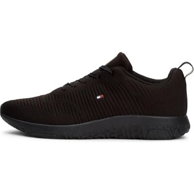 Tommy Hilfiger Corporate Knit Rib Runner Fm0fm02838 Hardloopschoenen voor heren, Zwart 42 EU Tommy Hilfiger Corporate Knit Rib Runner Fm0fm02838 Hardloopschoenen voor heren, Zwart 42 EU