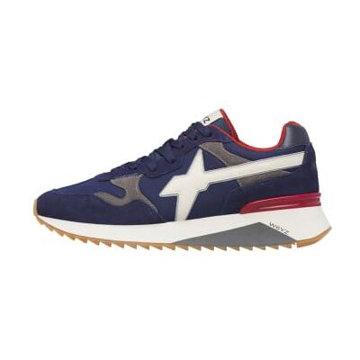 w6yz Sneakers en daim et tissu, Blanc-Bleu-Anthracite 43 43 EU Étroit w6yz Sneakers en daim et tissu, Blanc-Bleu-Anthracite 43 43 EU Étroit