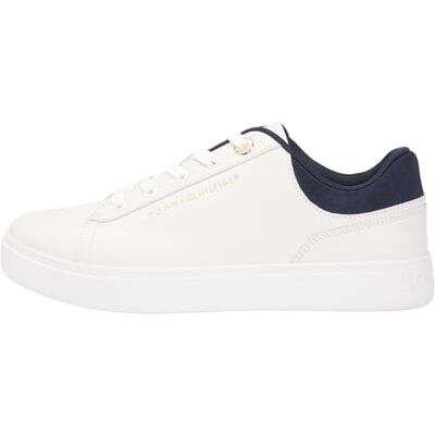 Tommy Hilfiger Casual Cupsole Sneaker Fw0fw09020 BasFemme, ecru wit, spaceblauw, 42 EU 42 EU Tommy Hilfiger Casual Cupsole Sneaker Fw0fw09020 BasFemme, ecru wit, spaceblauw, 42 EU 42 EU