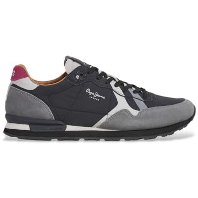 Pepe Jeans Brit Prints M Sneakers voor heren, donkergrijs, 47 EU 47 EU Pepe Jeans Brit Prints M Sneakers voor heren, donkergrijs, 47 EU 47 EU