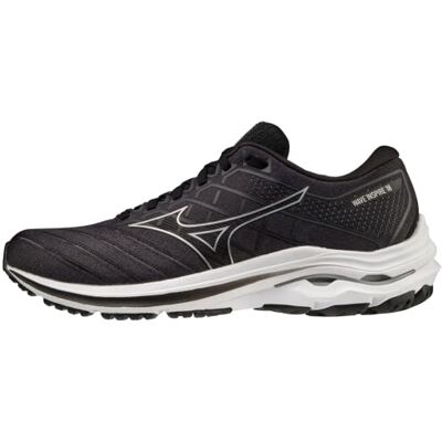Mizuno Wave Inspire 18 Hardloopschoenen voor heren, zwart/zilver/ebbenhout 46.5 EU Mizuno Wave Inspire 18 Hardloopschoenen voor heren, zwart/zilver/ebbenhout 46.5 EU