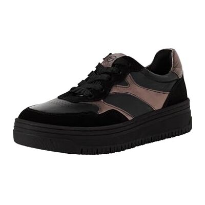 Tamaris Dames Sneaker Low 1-23717-45 Damessneakers, Zwart/kam, 40 EU 40 EU Tamaris Dames Sneaker Low 1-23717-45 Damessneakers, Zwart/kam, 40 EU 40 EU