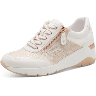 Jana Dames Sneaker Low Vegan 8-23768-46 Sneakers voor dames, Wit en roségoud, 37 EU 37 EU Jana Dames Sneaker Low Vegan 8-23768-46 Sneakers voor dames, Wit en roségoud, 37 EU 37 EU