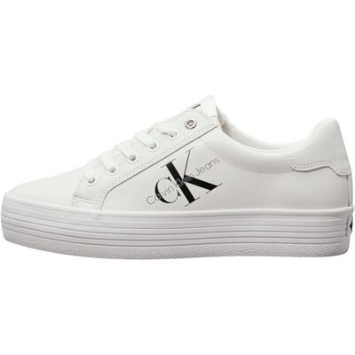 Calvin Klein Vulc Flatform Laceup Low Lth Yw0yw00847 gevulkaniseerde damessneakers, Wit 37 EU Calvin Klein Vulc Flatform Laceup Low Lth Yw0yw00847 gevulkaniseerde damessneakers, Wit 37 EU