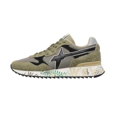 w6yz Sneakers en daim et tissu, Kaki-Noir 43 43 EU Étroit w6yz Sneakers en daim et tissu, Kaki-Noir 43 43 EU Étroit