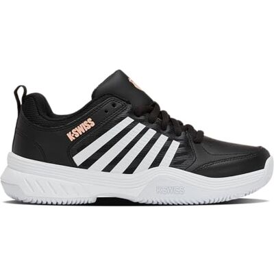 K-Swiss Court Express 2 Clay tennisschoenen voor dames, Black White Peach Parfait 36 EU K-Swiss Court Express 2 Clay tennisschoenen voor dames, Black White Peach Parfait 36 EU