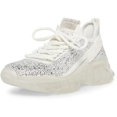 Steve Madden Maxima-r Damessneakers, Witte strass-steentjes, 37 EU 37 EU Steve Madden Maxima-r Damessneakers, Witte strass-steentjes, 37 EU 37 EU