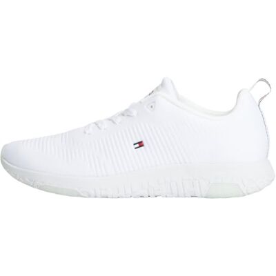 Tommy Hilfiger Corporate Knit Rib Runner Fm0fm02838 Hardloopschoenen voor heren, Wit 46 EU Tommy Hilfiger Corporate Knit Rib Runner Fm0fm02838 Hardloopschoenen voor heren, Wit 46 EU