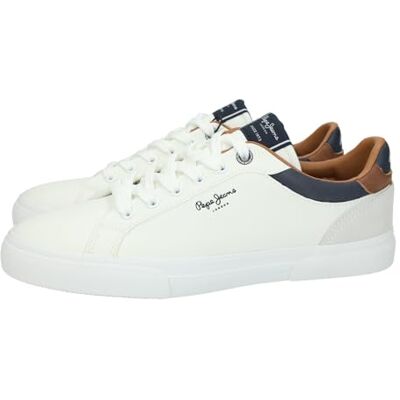 Pepe Jeans London Kenton Court M Heren Sneaker Regular Fit Leer Blauw Wash 41 EU Pepe Jeans London Kenton Court M Heren Sneaker Regular Fit Leer Blauw Wash 41 EU