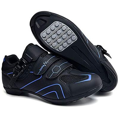 Earnmore Fietsschoenen, antislip, race- en mountainbike-schoenen van ademende koolstofvezel, sportschoenen met reflecterende strepen, Blauw, 41 EU 41 EU Earnmore Fietsschoenen, antislip, race- en mountainbike-schoenen van ademende koolstofvezel, sportschoenen met reflecterende strepen, Blauw, 41 EU 41 EU