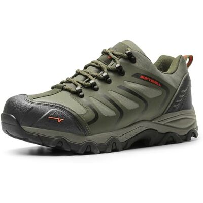 NORTIV 8 Wandelschoenen voor heren, trekking, waterdicht, klimmen, Army groen zwart oranje 41.5 EU Large NORTIV 8 Wandelschoenen voor heren, trekking, waterdicht, klimmen, Army groen zwart oranje 41.5 EU Large