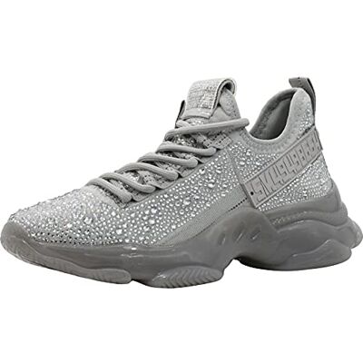 Steve Madden Maxima-r Damessneakers, Grijze strass, 39 EU 39 EU Steve Madden Maxima-r Damessneakers, Grijze strass, 39 EU 39 EU