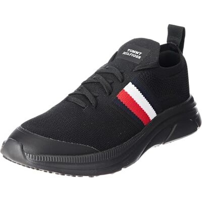 Tommy Hilfiger Moderne gebreide strepen Basketheren, Zwart 42 EU Tommy Hilfiger Moderne gebreide strepen Basketheren, Zwart 42 EU