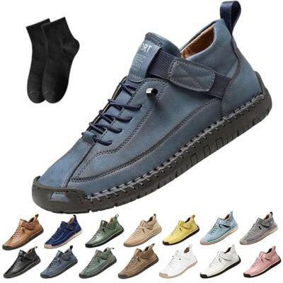 POIOZXD Handgemaakte orthopedische sneakers van leer voor dames, verstelbare en comfortabele ondersteuning van de voetboog, instapmocassins, donkerzwart, 42,5 EU breed 42.5 EU large POIOZXD Handgemaakte orthopedische sneakers van leer voor dames, verstelbare en comfortabele ondersteuning van de voetboog, instapmocassins, donkerzwart, 42,5 EU breed 42.5 EU large