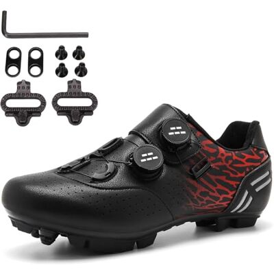 SDEQA MTB herenschoenen compatibel met Shimano SPD 2 bouten ademende pedalen, zwart., 38.5 EU 38.5 EU SDEQA MTB herenschoenen compatibel met Shimano SPD 2 bouten ademende pedalen, zwart., 38.5 EU 38.5 EU