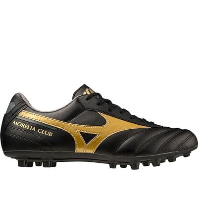 Mizuno Morelia II Club AG Voetbalschoenen voor heren, geschikt voor synthetisch gras, Zwart goud 41 EU Mizuno Morelia II Club AG Voetbalschoenen voor heren, geschikt voor synthetisch gras, Zwart goud 41 EU