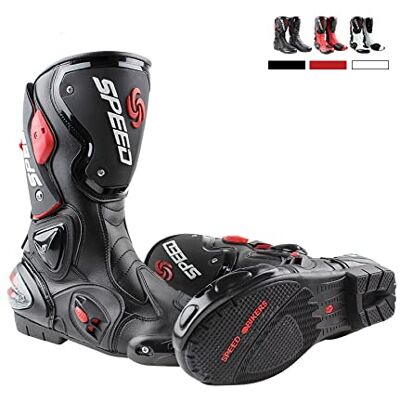 Msport Racing motorlaarzen professionele motorcrosslaarzen, antislip, ademend en waterdicht, zwart. 42 EU Msport Racing motorlaarzen professionele motorcrosslaarzen, antislip, ademend en waterdicht, zwart. 42 EU