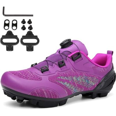 NGARY Fietsschoenen voor dames, ademend, compatibel met SPD 2 schroeven met noppen, outdoor fietsschoenen, F, 41 EU 41 EU NGARY Fietsschoenen voor dames, ademend, compatibel met SPD 2 schroeven met noppen, outdoor fietsschoenen, F, 41 EU 41 EU