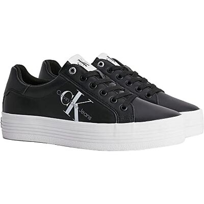 Calvin Klein Vulc Flatform Laceup Low Lth Yw0yw00847 gevulkaniseerde damessneakers, Zwart 38 EU Calvin Klein Vulc Flatform Laceup Low Lth Yw0yw00847 gevulkaniseerde damessneakers, Zwart 38 EU