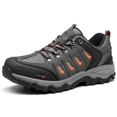 NORTIV 8 Waterdichte wandelschoenen voor heren, licht, outdoor, trekking, kamperen, trail, zwart, donkergrijs, oranje, 43 EU 43 EU NORTIV 8 Waterdichte wandelschoenen voor heren, licht, outdoor, trekking, kamperen, trail, zwart, donkergrijs, oranje, 43 EU 43 EU