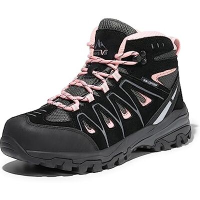 NORTIV 8 Waterdichte wandelschoenen voor dames, wandelschoenen, antislip, licht, ademend, zwart, roze, 40,5 EU 40 EU NORTIV 8 Waterdichte wandelschoenen voor dames, wandelschoenen, antislip, licht, ademend, zwart, roze, 40,5 EU 40 EU