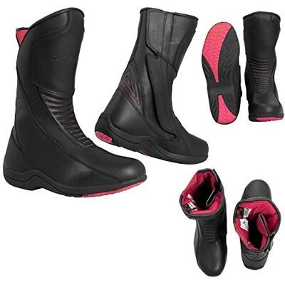 A-pro Waterdichte leren motorlaarzen voor dames, CE-goedgekeurd, zwart., 38 EU 38 EU A-pro Waterdichte leren motorlaarzen voor dames, CE-goedgekeurd, zwart., 38 EU 38 EU