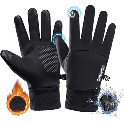 OHWHOA Winterhandschoenen, winddicht, waterdicht, voor dames en heren, warme sporthandschoenen met touchscreen voor motorfiets, fiets, hardlopen, autorijden, skiën, sneeuw, bergbeklimmen, wandelen OHWHOA Winterhandschoenen, winddicht, waterdicht, voor dames en heren, warme sporthandschoenen met touchscreen voor motorfiets, fiets, hardlopen, autorijden, skiën, sneeuw, bergbeklimmen, wandelen