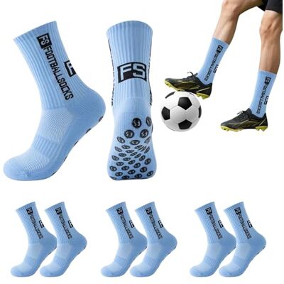 BEKKLPOU 3 paar voetbalsokken, antislip, voor heren, 39-46, ademend, voor voetbal, basketbal, hardlopen, fietsen Eén maat BEKKLPOU 3 paar voetbalsokken, antislip, voor heren, 39-46, ademend, voor voetbal, basketbal, hardlopen, fietsen Eén maat