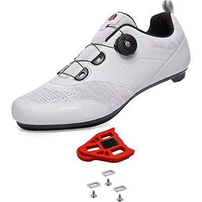 ARTVEP Fietsschoenen voor dames en heren, compatibel met Peloton Bike & Look ARC Delta, SPD/SPD-L-compatibele installatie en KEO-noppen, grijs, 41/42,5 EU 43 EU ARTVEP Fietsschoenen voor dames en heren, compatibel met Peloton Bike & Look ARC Delta, SPD/SPD-L-compatibele installatie en KEO-noppen, grijs, 41/42,5 EU 43 EU