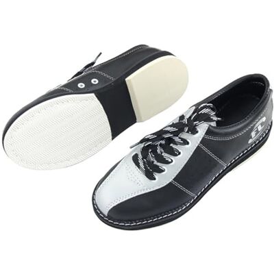 SDEQA Bowlingschoenen voor heren, antislip, licht, veters, grote maat, Zwart/Zilver, 39 EU 39 EU SDEQA Bowlingschoenen voor heren, antislip, licht, veters, grote maat, Zwart/Zilver, 39 EU 39 EU