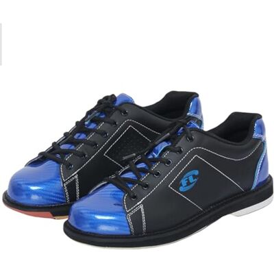 SDEQA Bowlingschoenen voor heren Bowlingschoenen van leer met veters, Zwart Blauw 48 EU SDEQA Bowlingschoenen voor heren Bowlingschoenen van leer met veters, Zwart Blauw 48 EU