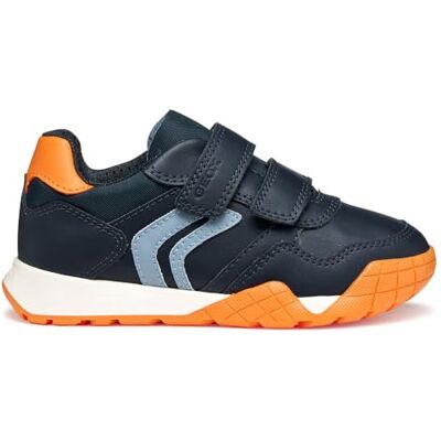 Geox J Rann-e Boy Basketbal voor jongens, marineblauw/oranje., 34 EU 34 EU Geox J Rann-e Boy Basketbal voor jongens, marineblauw/oranje., 34 EU 34 EU