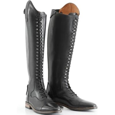 WEHAM Retro-rijlaarzen met veters van PU-leer voor heren en dames, lange ridderlaarzen voor buiten rijden voor beginners 39 EU WEHAM Retro-rijlaarzen met veters van PU-leer voor heren en dames, lange ridderlaarzen voor buiten rijden voor beginners 39 EU