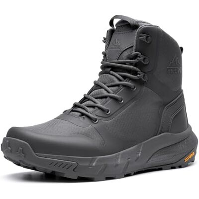 NORTIV 8 Tactische militaire laarzen voor heren, comfortabel en licht, voor het werk de hele dag, ritssluiting aan de zijkant, motorlaarzen, grijs. 48 EU NORTIV 8 Tactische militaire laarzen voor heren, comfortabel en licht, voor het werk de hele dag, ritssluiting aan de zijkant, motorlaarzen, grijs. 48 EU