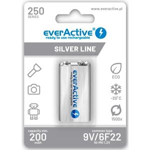 everActive Ni-MH 9V 6F22 250mAh Silver Line 1 x blister everActive Ni-MH 9V 6F22 250mAh Silver Line 1 x blister