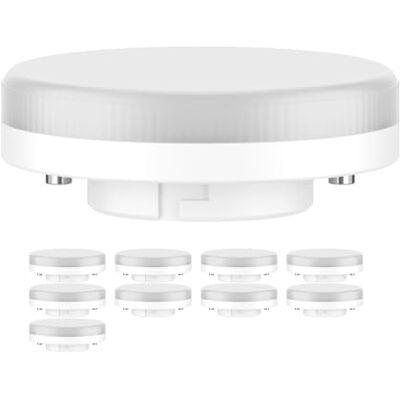 ledscom.de 10 x GX53 ledlampen, wit (4100 K), 6,5 W, 550 lm, 3-traps dimmer, matte afwerking ledscom.de 10 x GX53 ledlampen, wit (4100 K), 6,5 W, 550 lm, 3-traps dimmer, matte afwerking