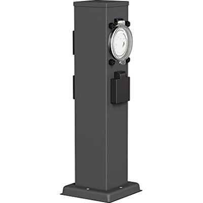 ledscom.de Garten POLLY stopcontact zuil voor buiten, IP44, timer/tijdschakelaar, 3-voudig, roestvrij staal, antraciet, vierkant, 40 cm ledscom.de Garten POLLY stopcontact zuil voor buiten, IP44, timer/tijdschakelaar, 3-voudig, roestvrij staal, antraciet, vierkant, 40 cm