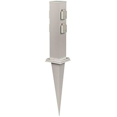 ledscom.de Polly Tuinstekkerzuil met grondpen voor buiten, IP44, 4-voudig, roestvrij staal, vierkant, 40 cm ledscom.de Polly Tuinstekkerzuil met grondpen voor buiten, IP44, 4-voudig, roestvrij staal, vierkant, 40 cm