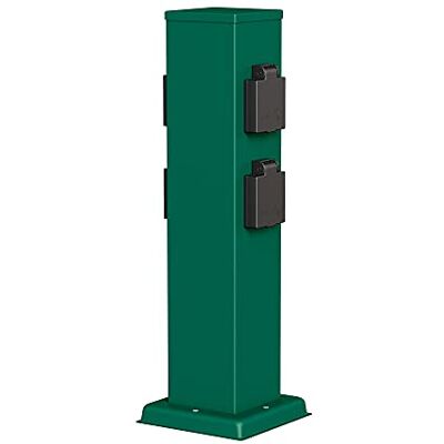 ledscom.de Tuincontactdoos Zuil POLLY voor gebruik buitenshuis, IP44, 4-voudig, groen, hoekig, 38 cm ledscom.de Tuincontactdoos Zuil POLLY voor gebruik buitenshuis, IP44, 4-voudig, groen, hoekig, 38 cm
